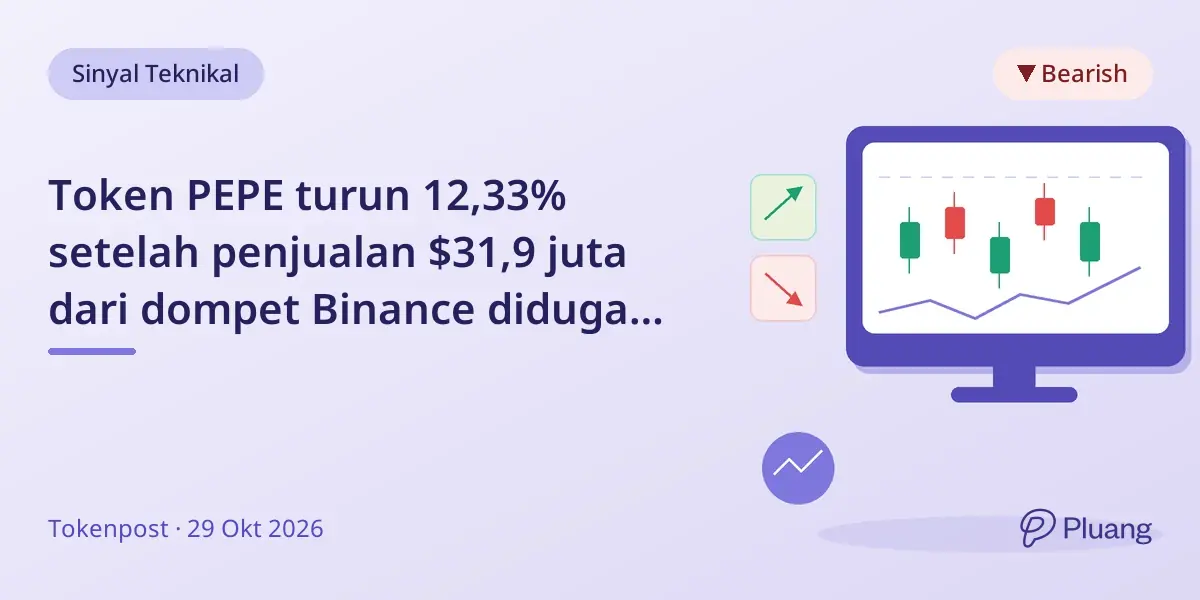 Token PEPE turun 12,33% setelah penjualan $31,9 juta dari dompet Binance diduga diretas