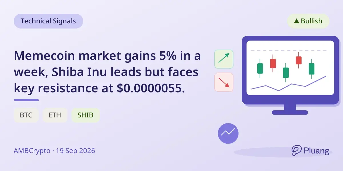 Memecoin market gains 5% in a week, Shiba Inu leads but faces key resistance at $0.0000055.