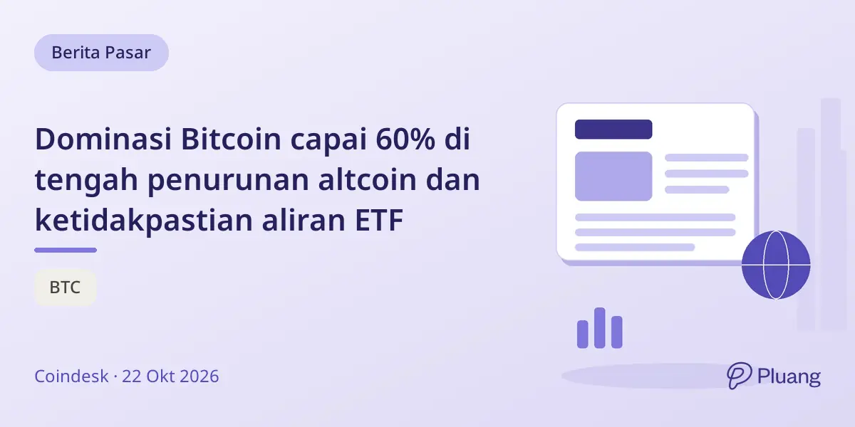Dominasi Bitcoin capai 60% di tengah penurunan altcoin dan ketidakpastian aliran ETF