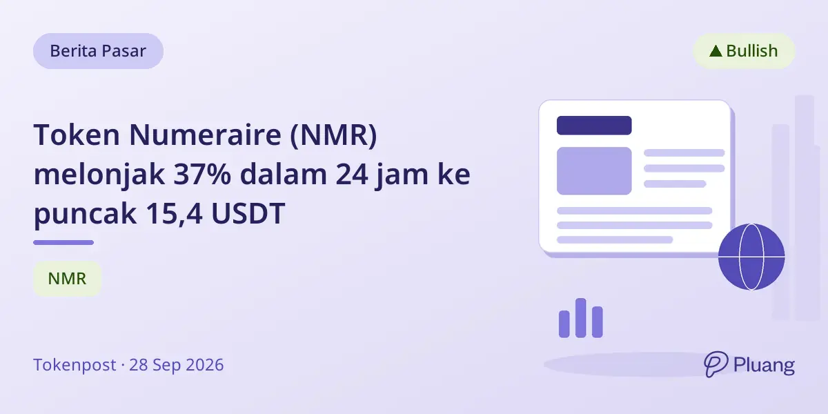 Token Numeraire (NMR) melonjak 37% dalam 24 jam ke puncak 15,4 USDT