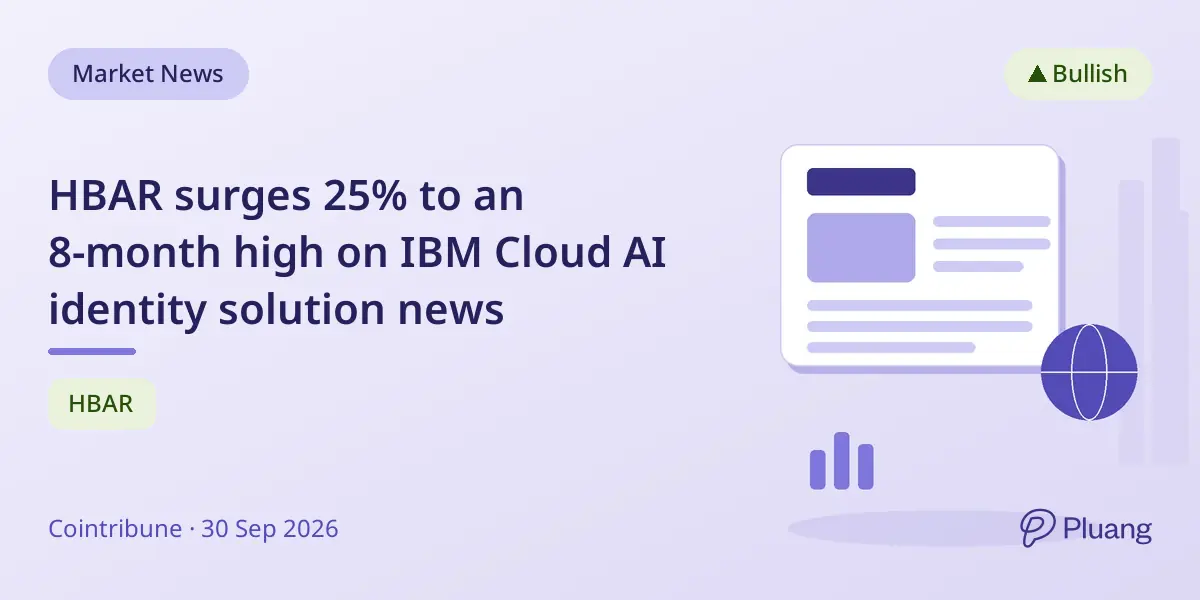 HBAR surges 25% to an 8-month high on IBM Cloud AI identity solution news