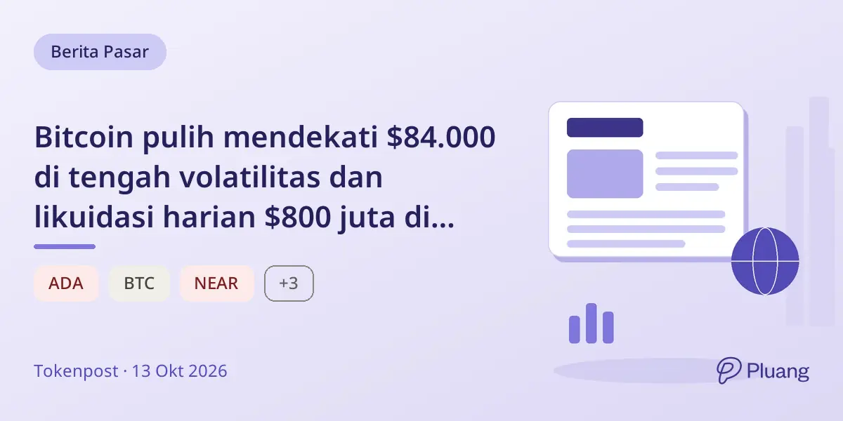Bitcoin pulih mendekati $84.000 di tengah volatilitas dan likuidasi harian $800 juta di pasar kripto.