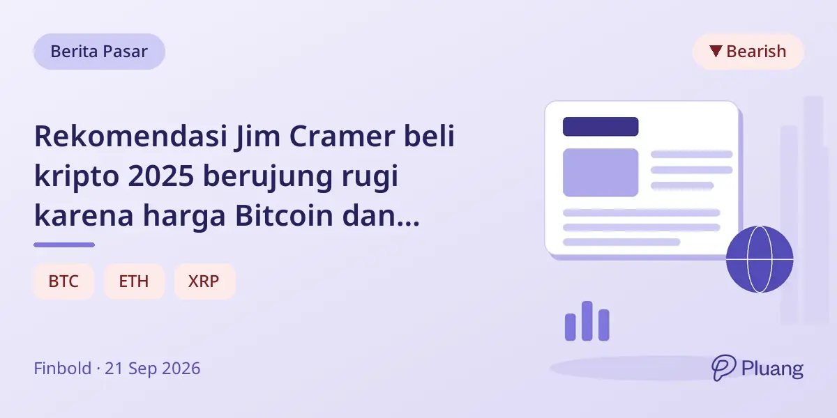 Rekomendasi Jim Cramer beli kripto 2025 berujung rugi karena harga Bitcoin dan Ethereum turun di 2026.