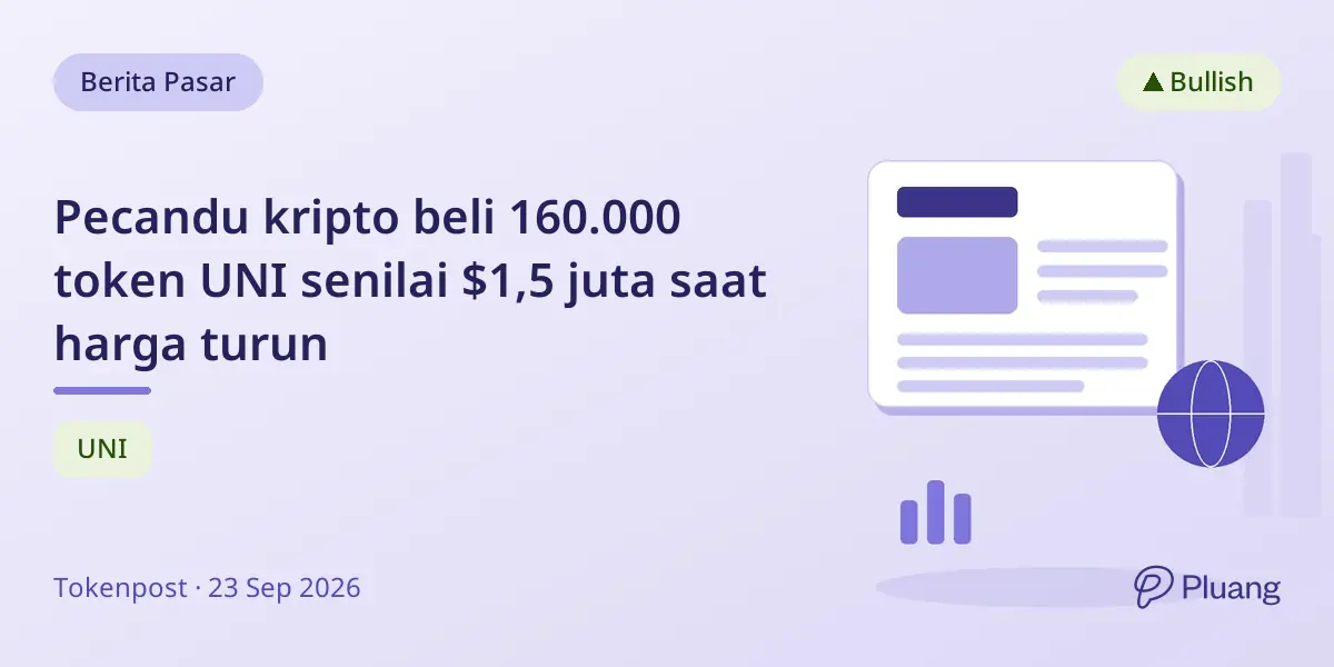 Pecandu kripto beli 160.000 token UNI senilai $1,5 juta saat harga turun