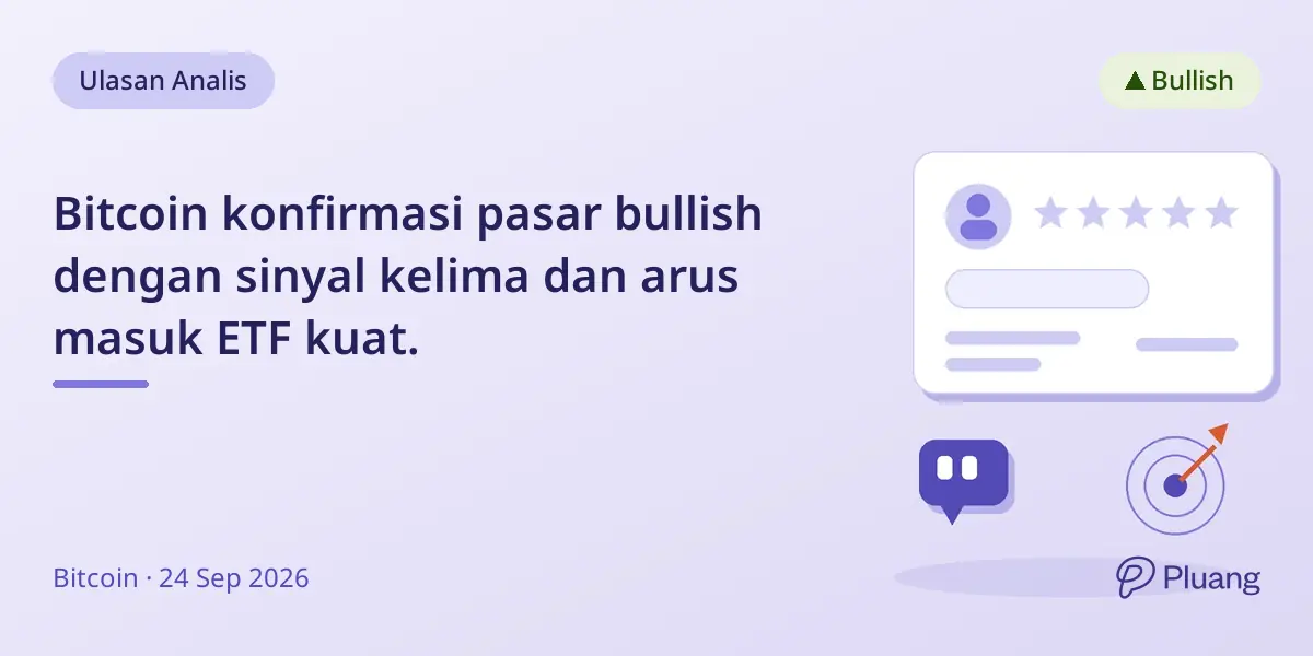 Bitcoin konfirmasi pasar bullish dengan sinyal kelima dan arus masuk ETF kuat.