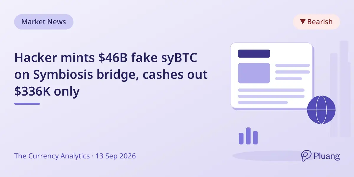 Hacker mints $46B fake syBTC on Symbiosis bridge, cashes out $336K only