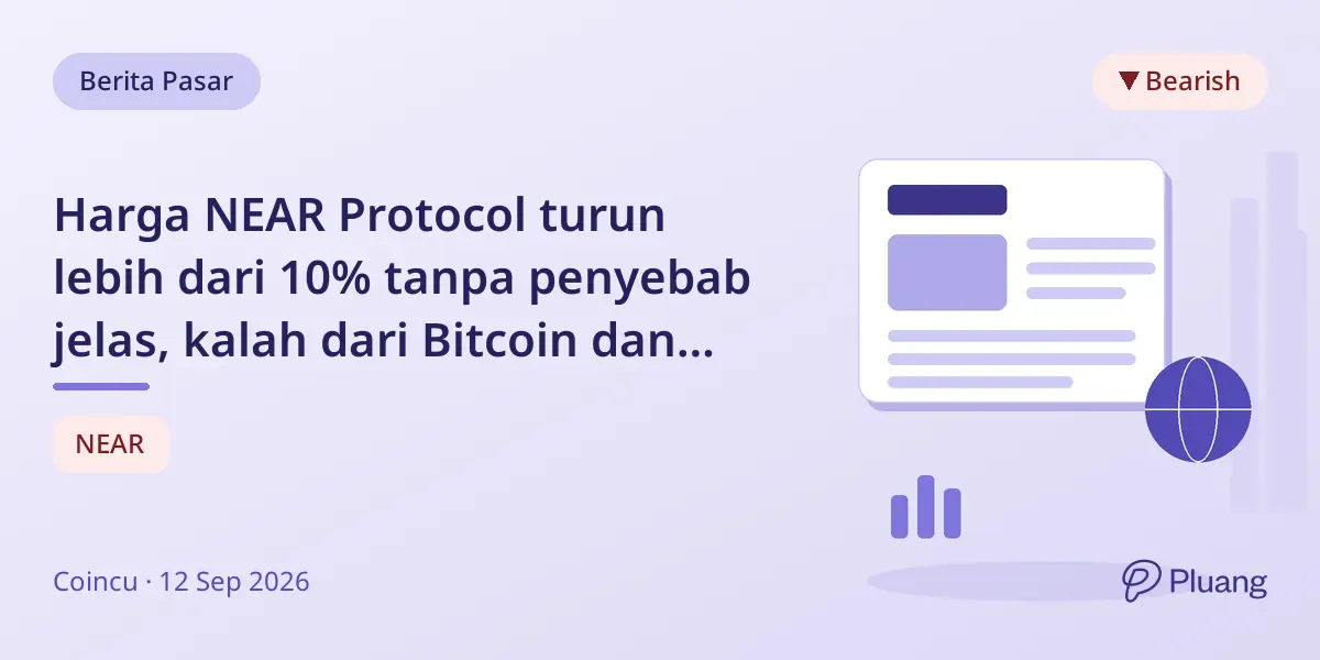 Harga NEAR Protocol turun lebih dari 10% tanpa penyebab jelas, kalah dari Bitcoin dan Ethereum.