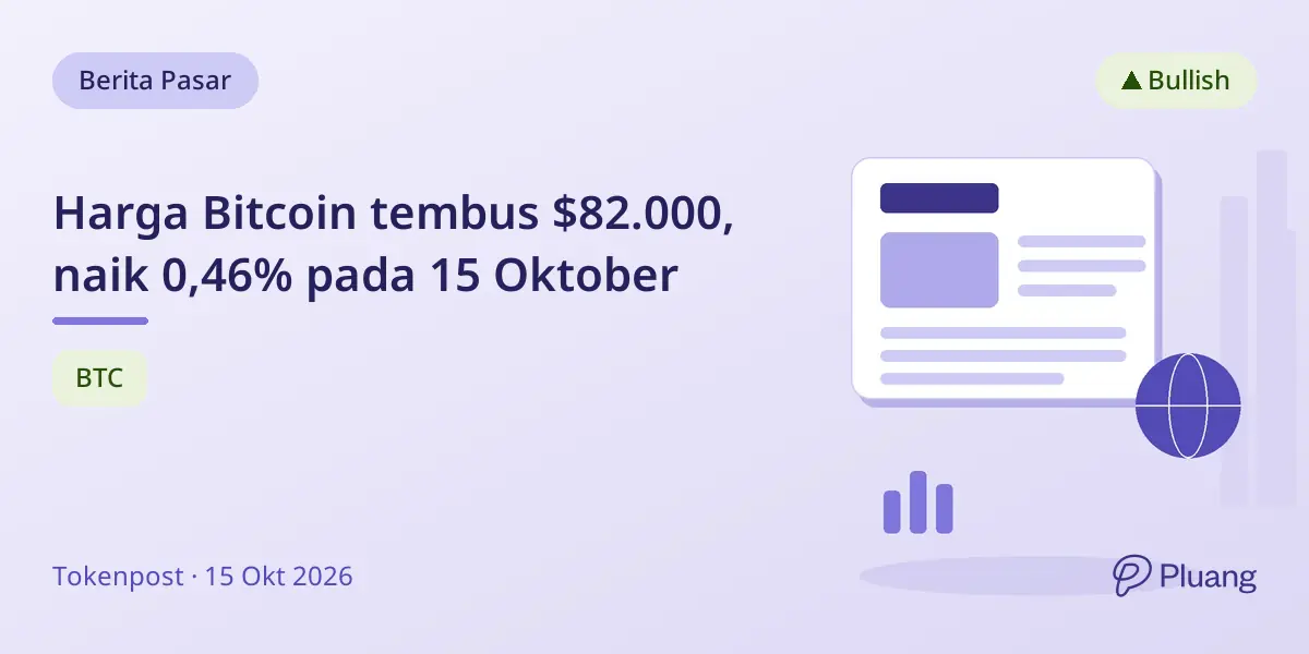 Harga Bitcoin tembus $82.000, naik 0,46% pada 15 Oktober