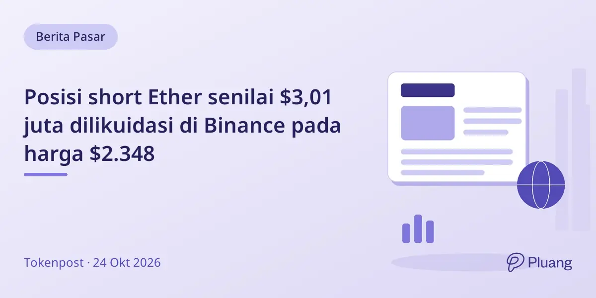 Posisi short Ether senilai $3,01 juta dilikuidasi di Binance pada harga $2.348