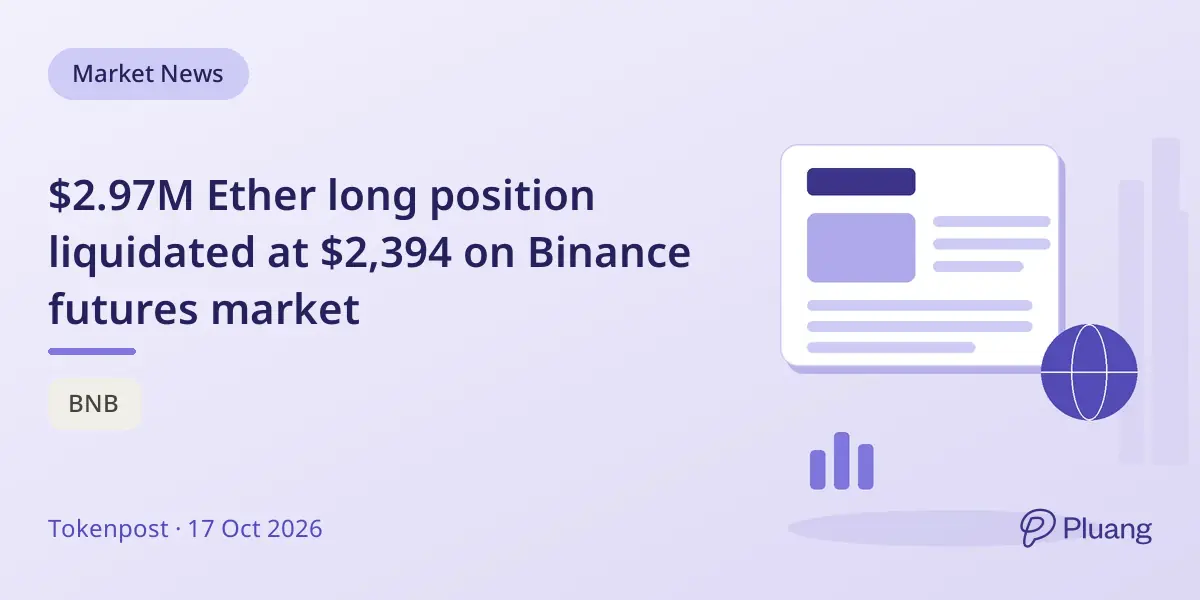 $2.97M Ether long position liquidated at $2,394 on Binance futures market