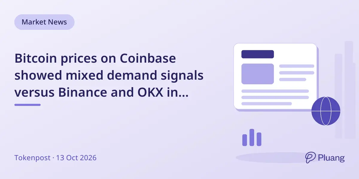 Bitcoin prices on Coinbase showed mixed demand signals versus Binance and OKX in October.