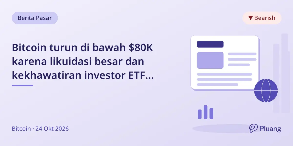 Bitcoin turun di bawah $80K karena likuidasi besar dan kekhawatiran investor ETF akhir pekan ini