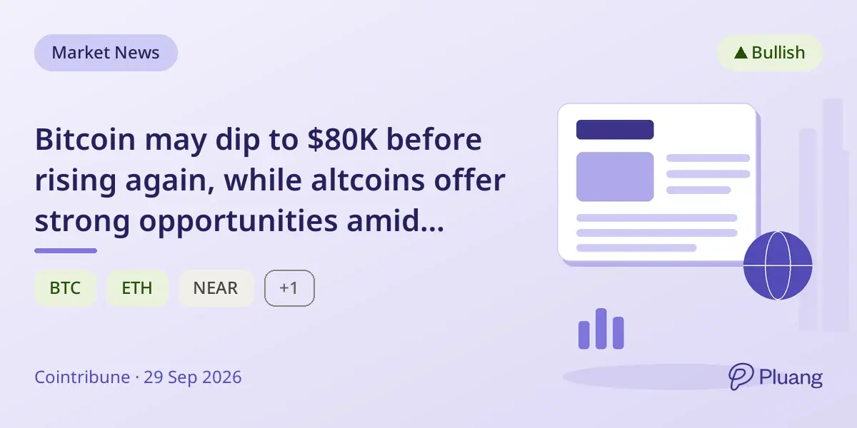 Bitcoin may dip to $80K before rising again, while altcoins offer strong opportunities amid market volatility.