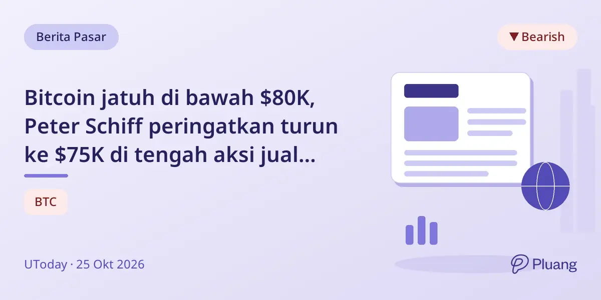 Bitcoin jatuh di bawah $80K, Peter Schiff peringatkan turun ke $75K di tengah aksi jual besar