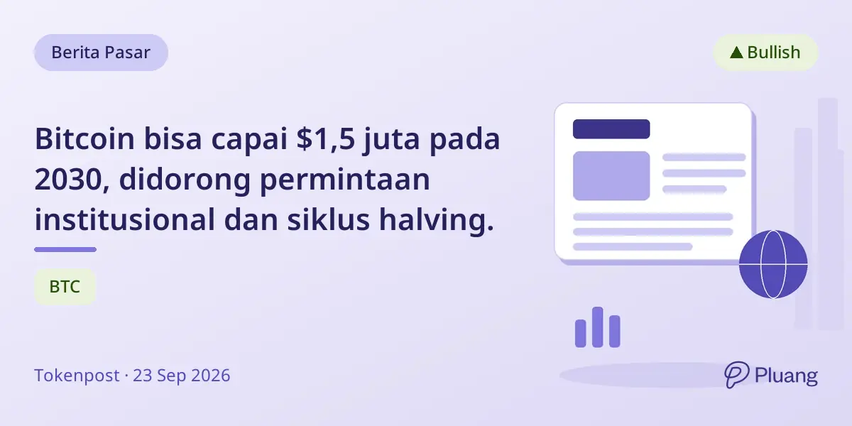 Bitcoin bisa capai $1,5 juta pada 2030, didorong permintaan institusional dan siklus halving.