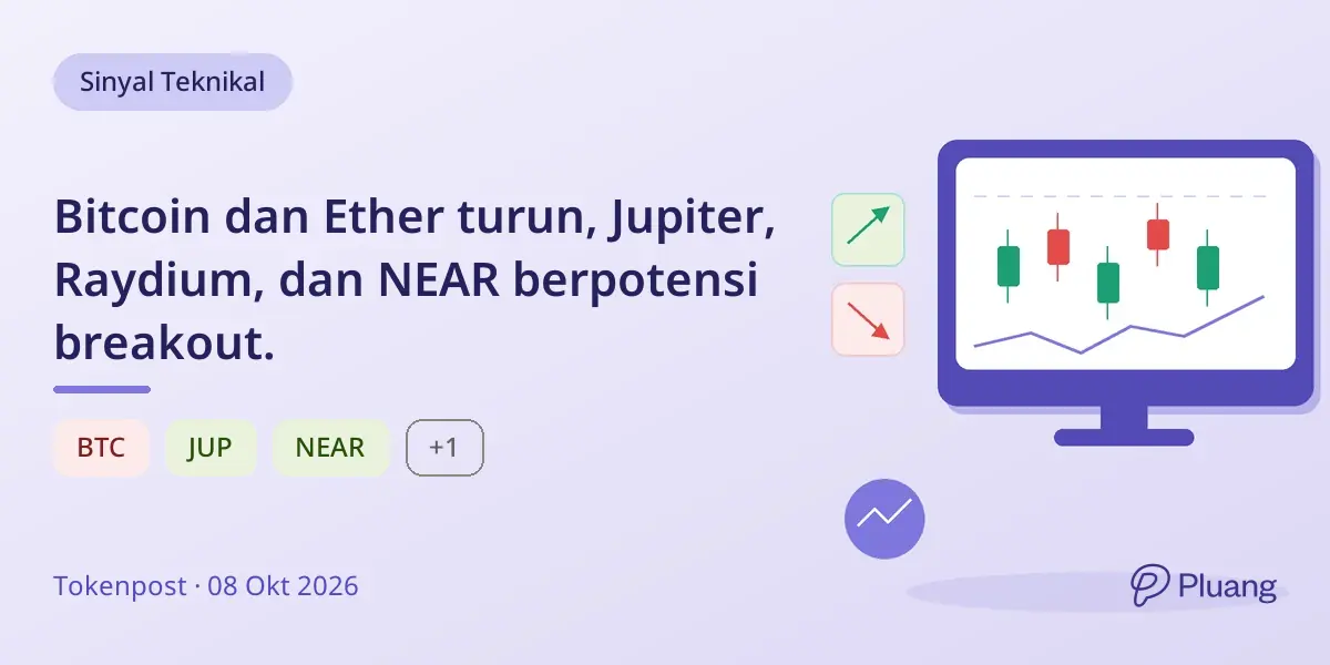 Bitcoin dan Ether turun, Jupiter, Raydium, dan NEAR berpotensi breakout.