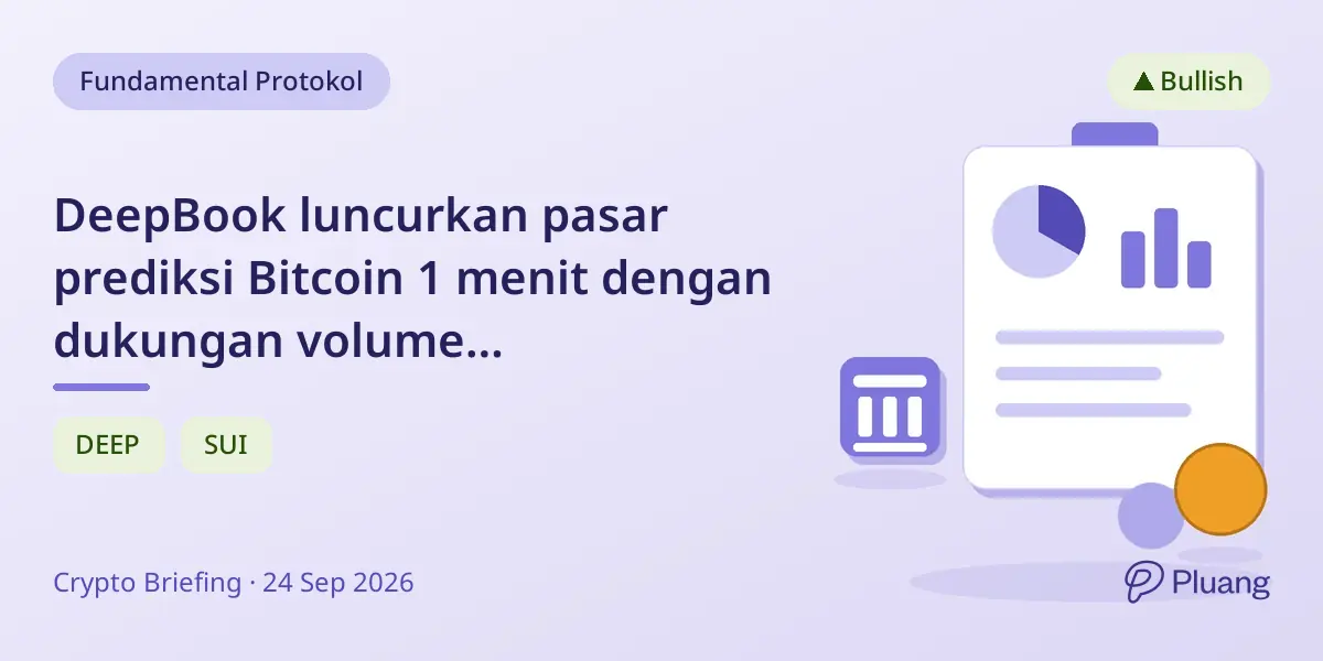 DeepBook luncurkan pasar prediksi Bitcoin 1 menit dengan dukungan volume perdagangan $20 miliar+