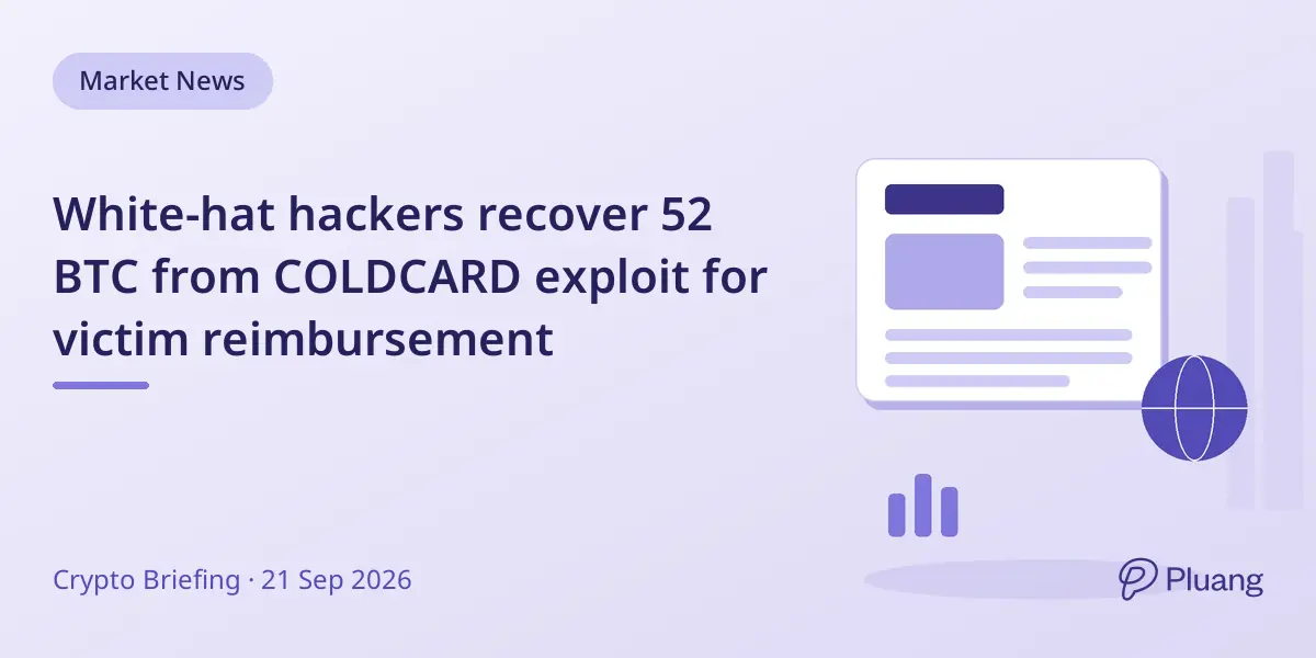 White-hat hackers recover 52 BTC from COLDCARD exploit for victim reimbursement