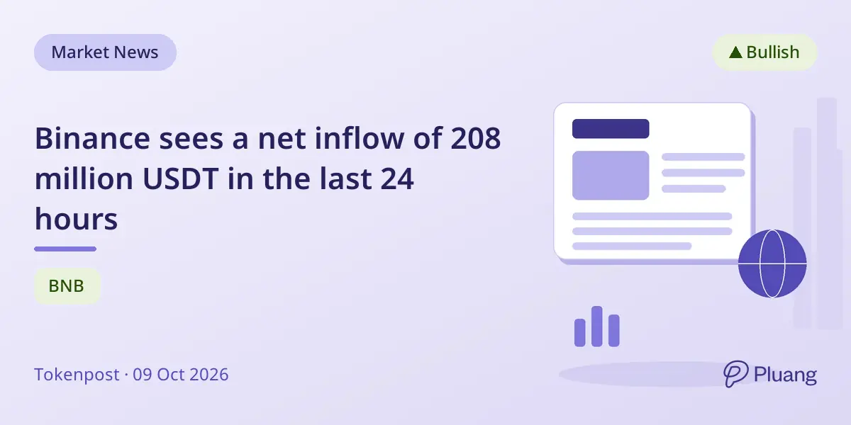 Binance sees a net inflow of 208 million USDT in the last 24 hours