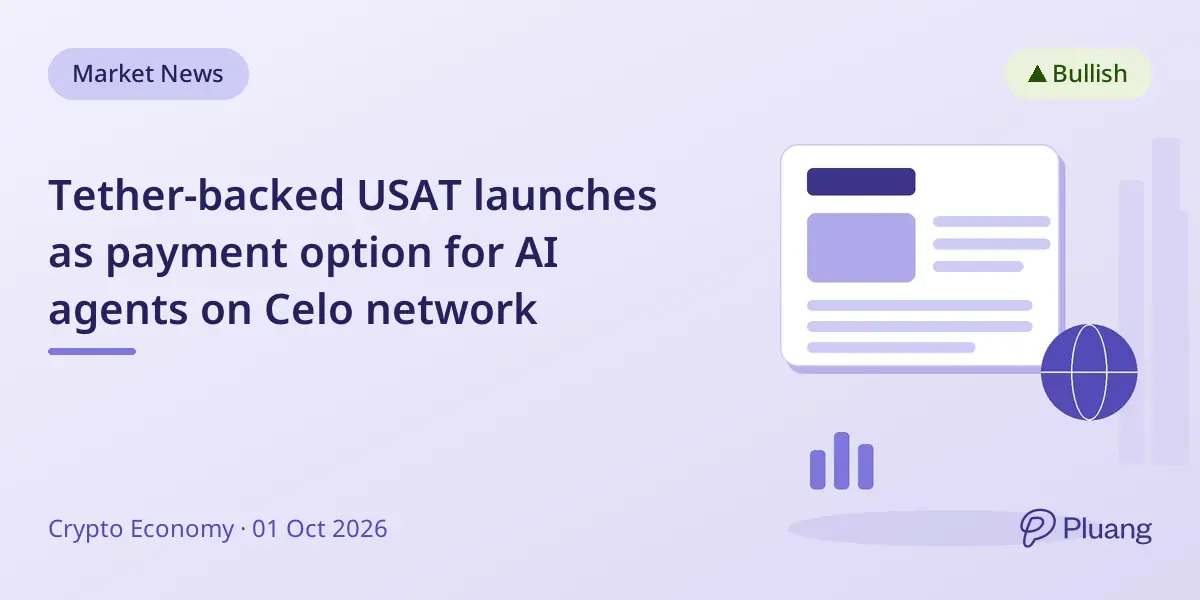 Tether-backed USAT launches as payment option for AI agents on Celo network