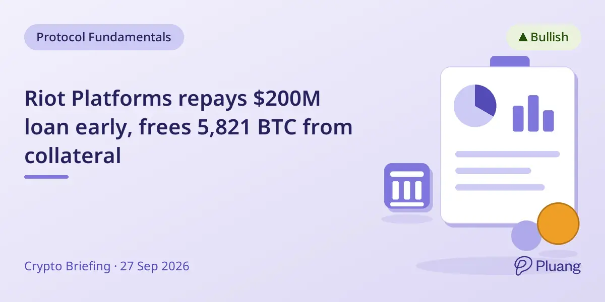 Riot Platforms repays $200M loan early, frees 5,821 BTC from collateral