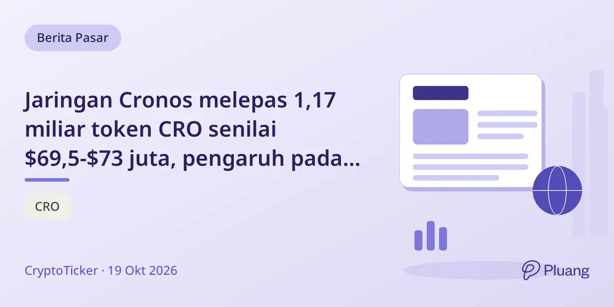 Jaringan Cronos melepas 1,17 miliar token CRO senilai $69,5-$73 juta, pengaruh pada pasokan tapi bukan tekanan jual langsung.