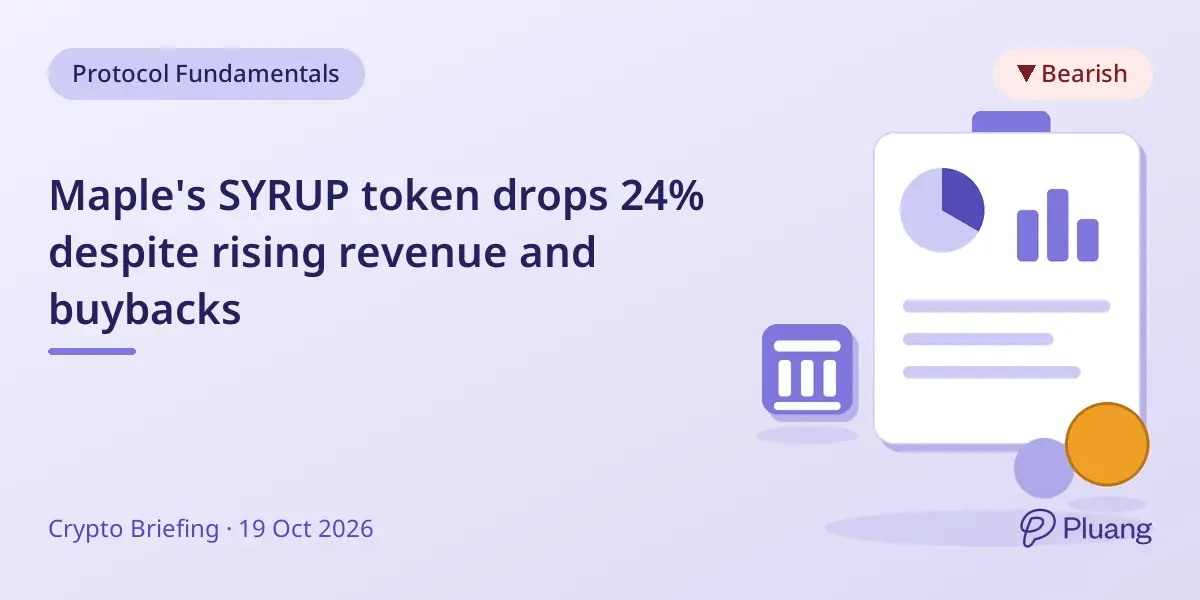 Maple's SYRUP token drops 24% despite rising revenue and buybacks