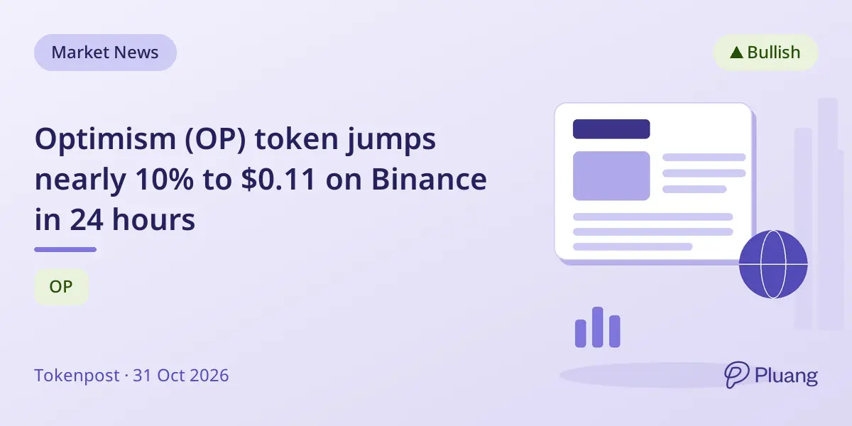 Optimism (OP) token jumps nearly 10% to $0.11 on Binance in 24 hours