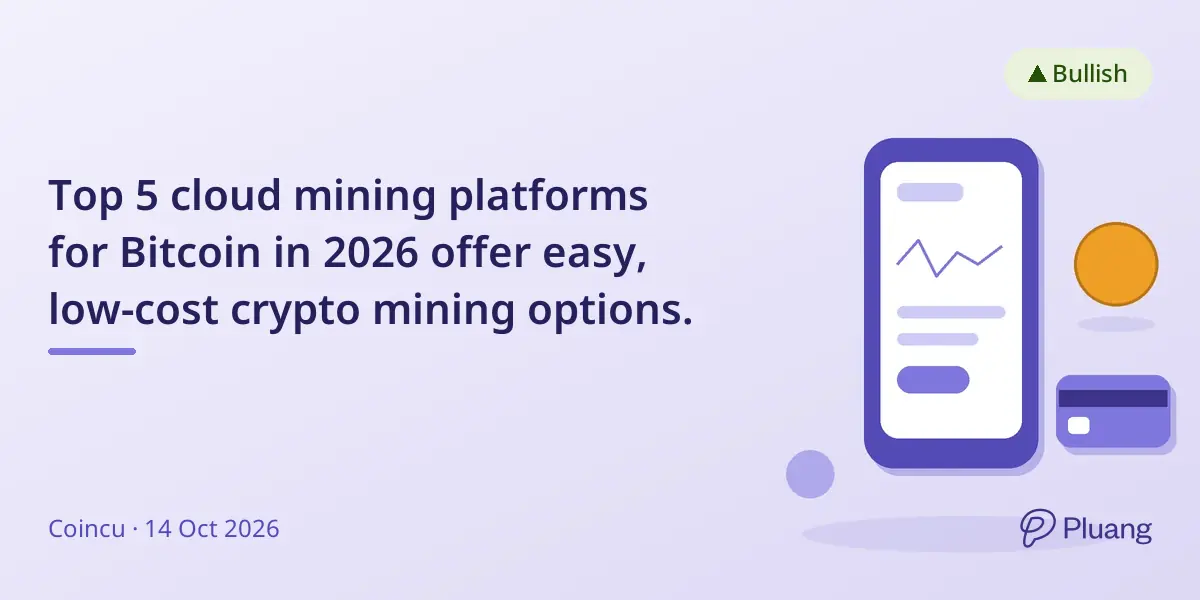 Top 5 cloud mining platforms for Bitcoin in 2026 offer easy, low-cost crypto mining options.