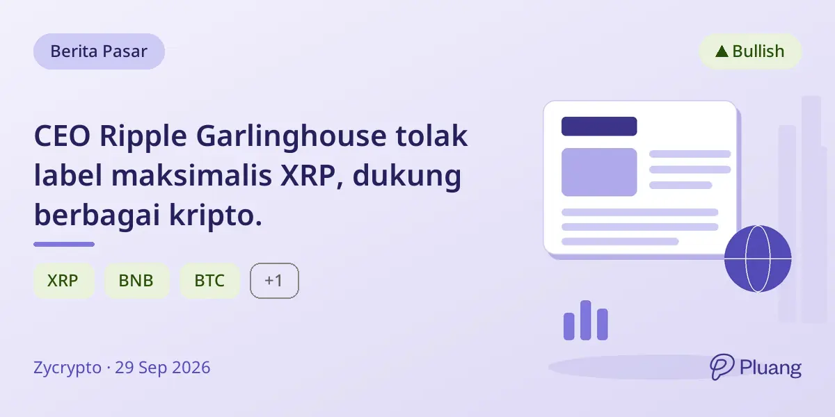 CEO Ripple Garlinghouse tolak label maksimalis XRP, dukung berbagai kripto.