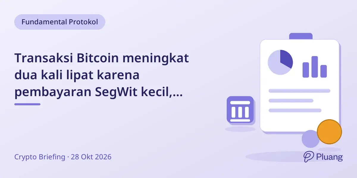 Transaksi Bitcoin meningkat dua kali lipat karena pembayaran SegWit kecil, bukan pengguna baru, dengan biaya rendah.
