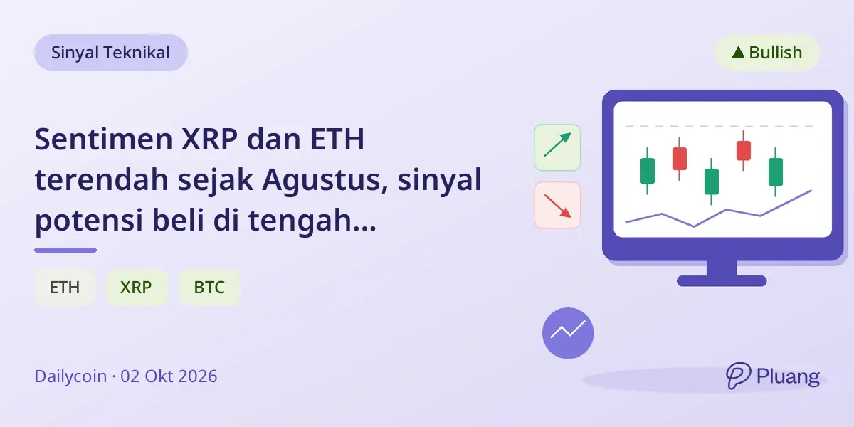 Sentimen XRP dan ETH terendah sejak Agustus, sinyal potensi beli di tengah ketakutan pasar.
