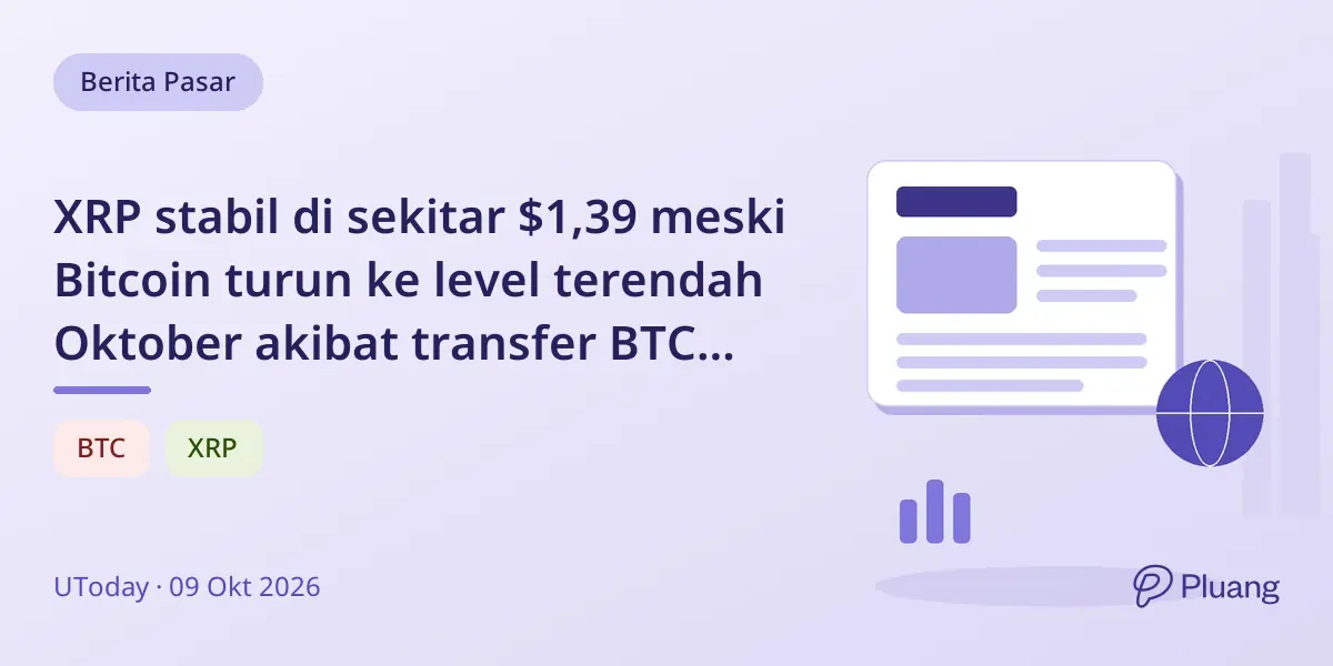 XRP stabil di sekitar $1,39 meski Bitcoin turun ke level terendah Oktober akibat transfer BTC pemerintah AS senilai $1,48 miliar.