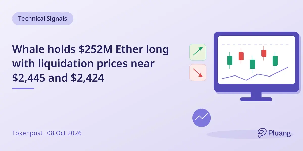 Whale holds $252M Ether long with liquidation prices near $2,445 and $2,424