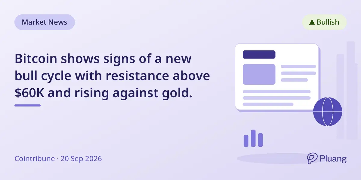 Bitcoin shows signs of a new bull cycle with resistance above $60K and rising against gold.
