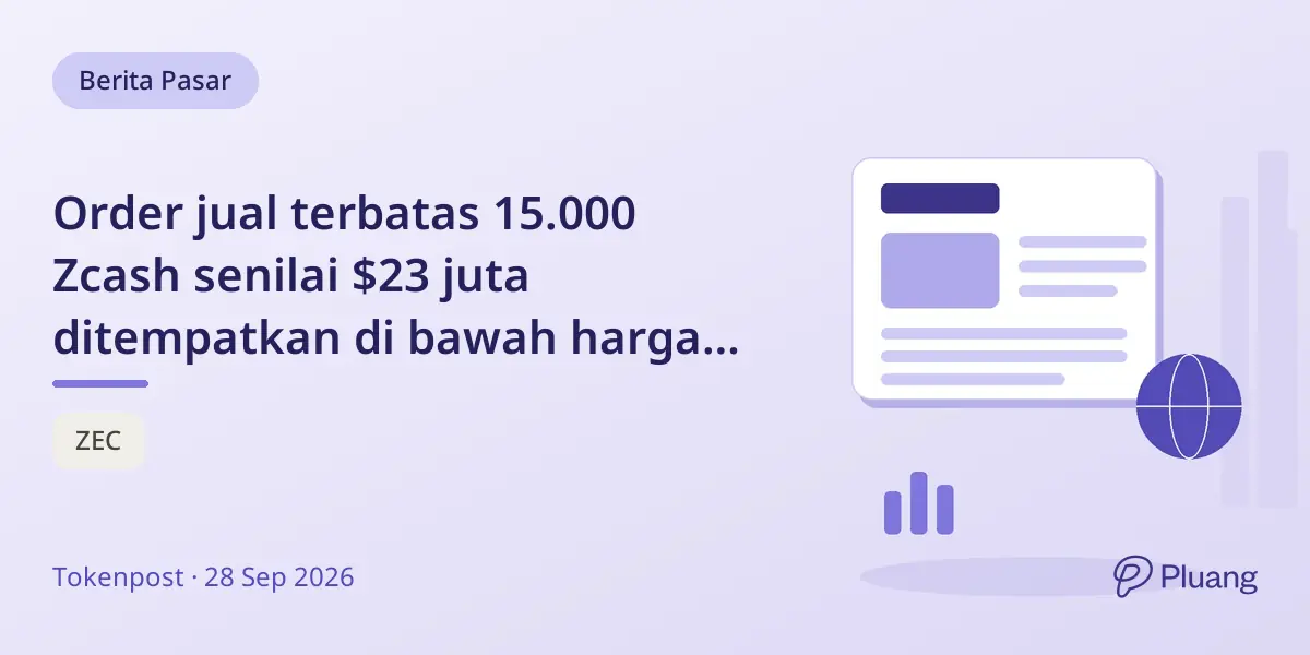 Order jual terbatas 15.000 Zcash senilai $23 juta ditempatkan di bawah harga pasar di Hyperliquid.
