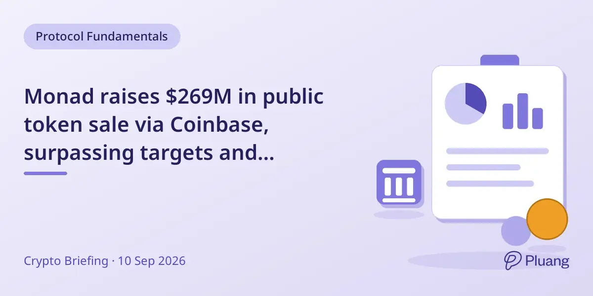 Monad raises $269M in public token sale via Coinbase, surpassing targets and launching mainnet.