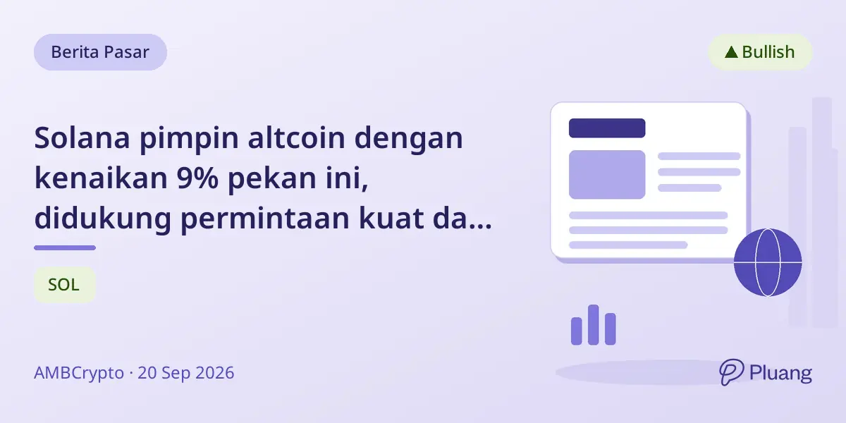 Solana pimpin altcoin dengan kenaikan 9% pekan ini, didukung permintaan kuat dan aktivitas jaringan tertinggi.