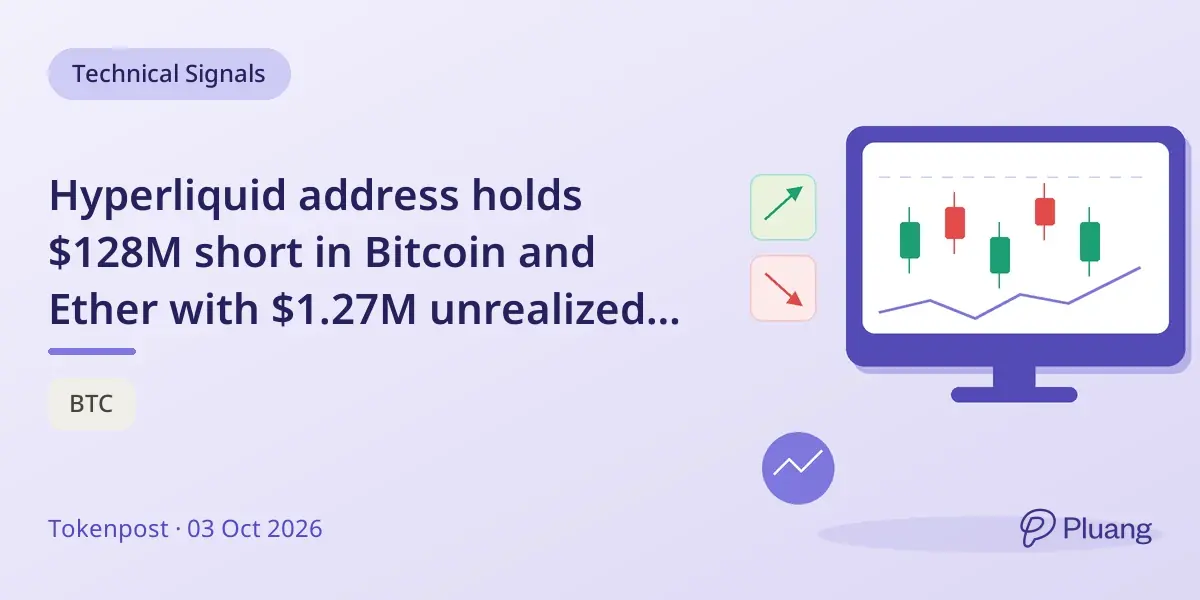 Hyperliquid address holds $128M short in Bitcoin and Ether with $1.27M unrealized loss