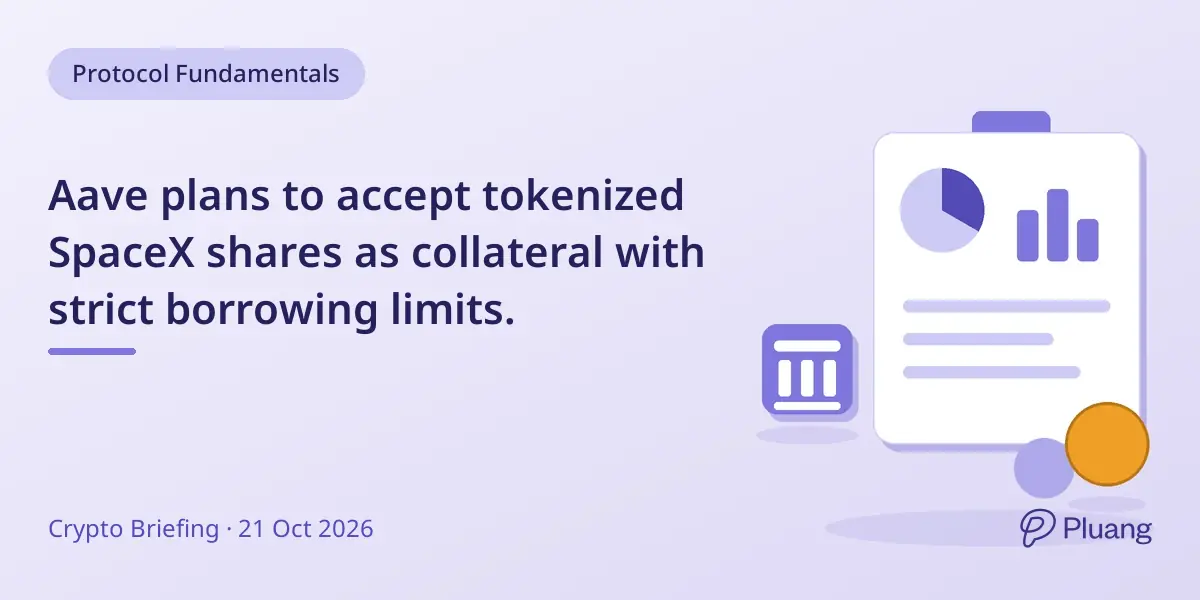 Aave plans to accept tokenized SpaceX shares as collateral with strict borrowing limits.