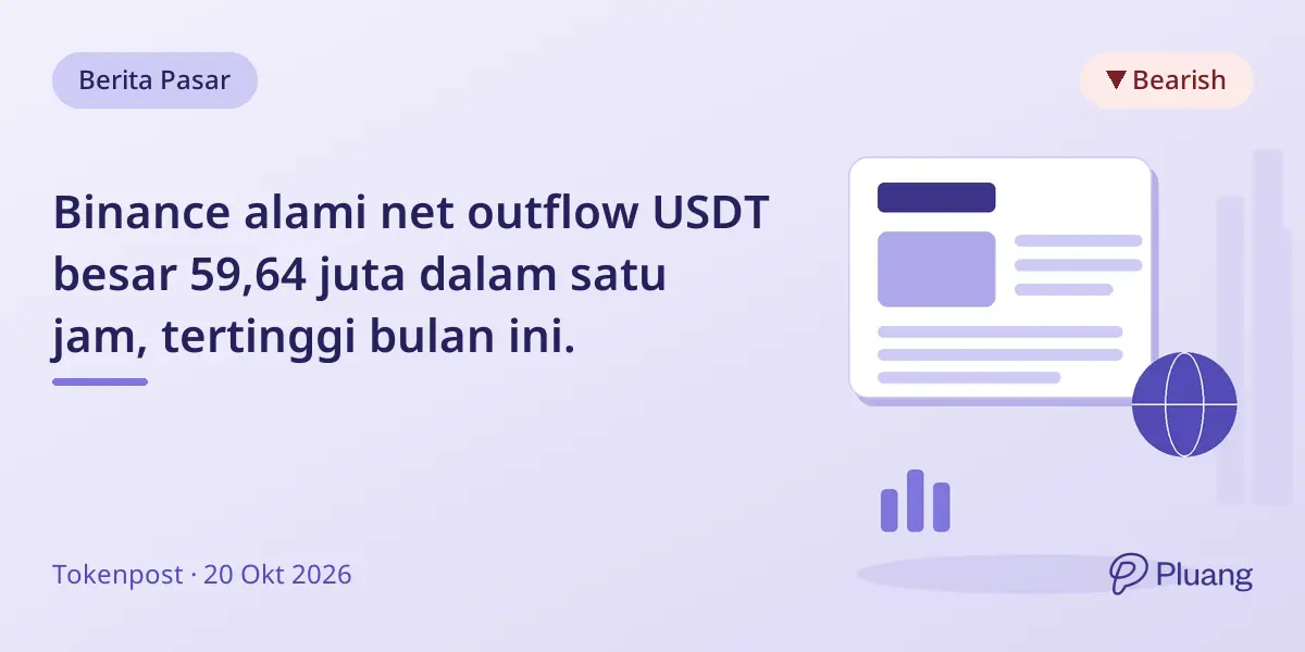 Binance alami net outflow USDT besar 59,64 juta dalam satu jam, tertinggi bulan ini.