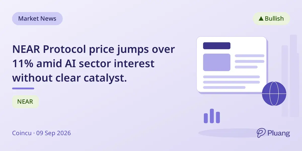 NEAR Protocol price jumps over 11% amid AI sector interest without clear catalyst.