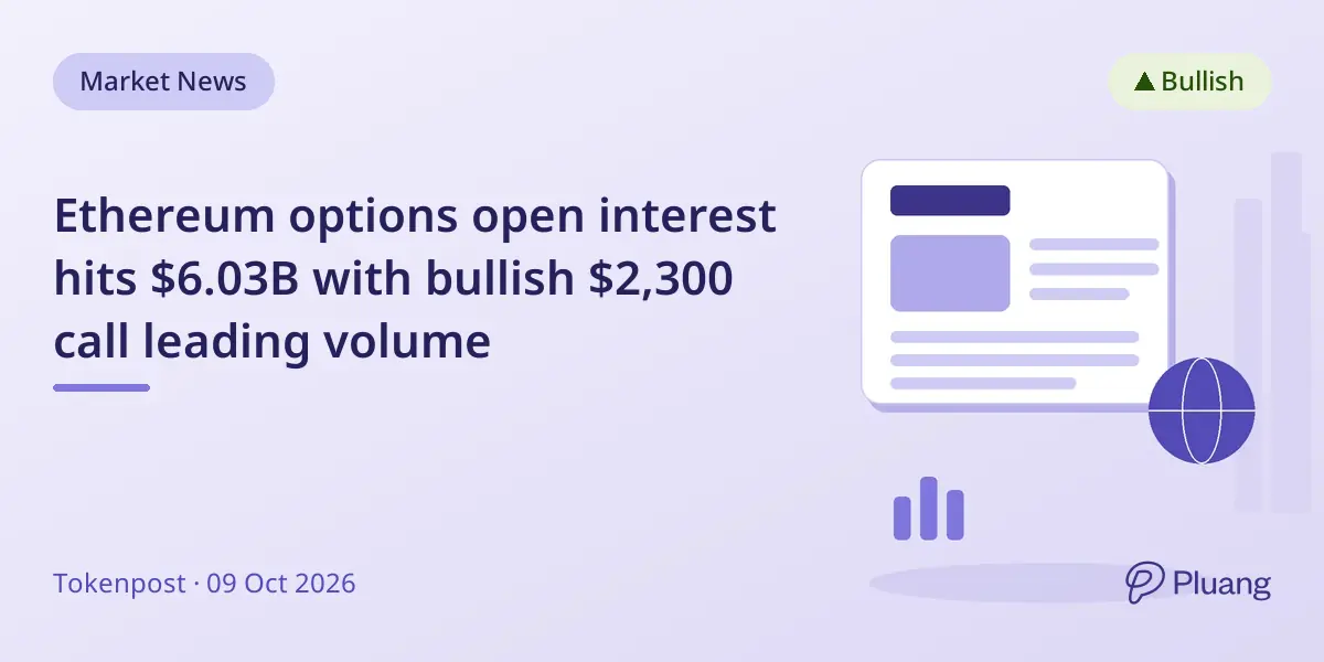 Ethereum options open interest hits $6.03B with bullish $2,300 call leading volume
