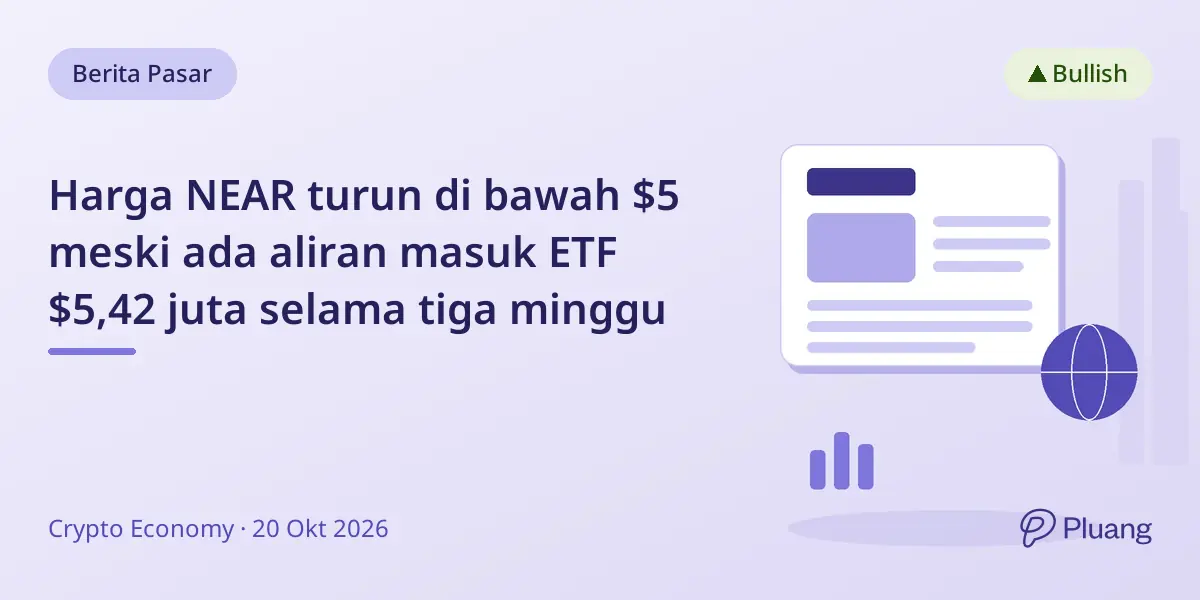 Harga NEAR turun di bawah $5 meski ada aliran masuk ETF $5,42 juta selama tiga minggu