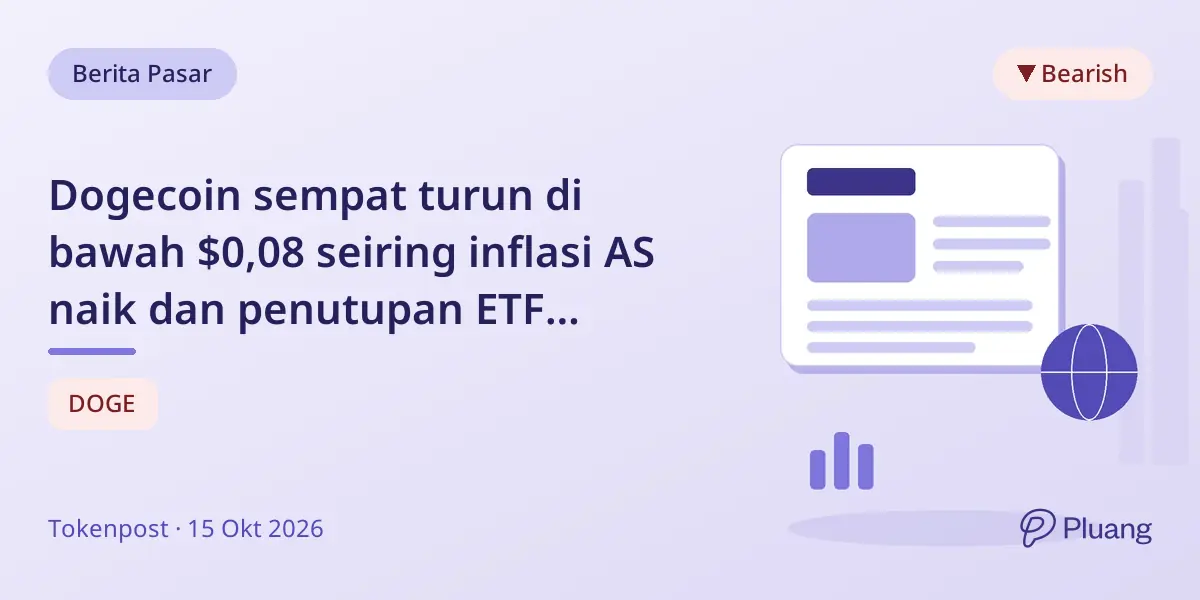 Dogecoin sempat turun di bawah $0,08 seiring inflasi AS naik dan penutupan ETF Bitwise.