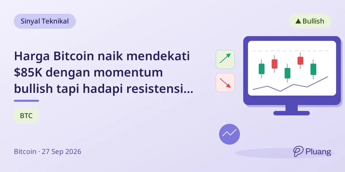 Harga Bitcoin naik mendekati $85K dengan momentum bullish tapi hadapi resistensi tinggi September.