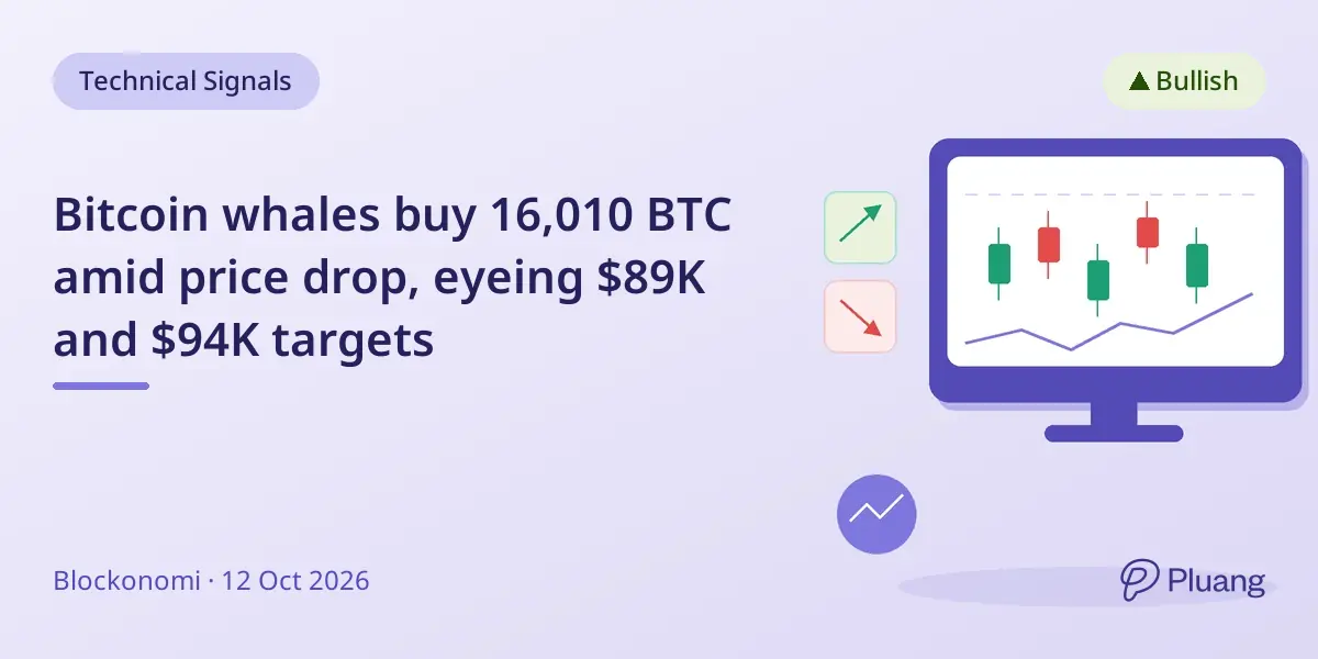 Bitcoin whales buy 16,010 BTC amid price drop, eyeing $89K and $94K targets