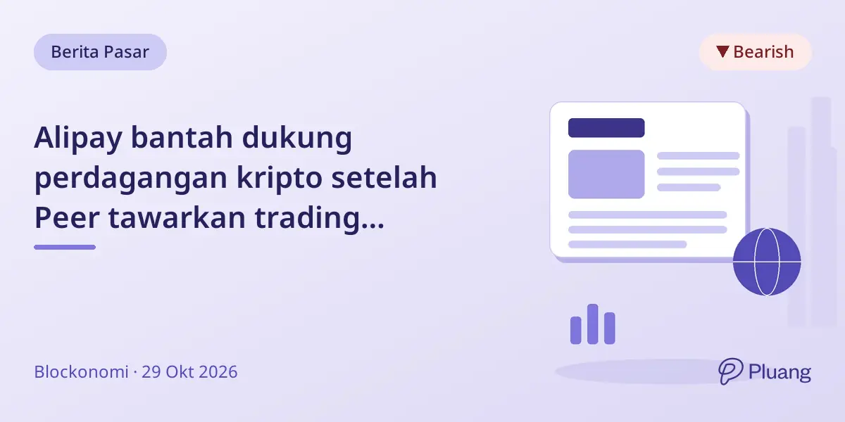Alipay bantah dukung perdagangan kripto setelah Peer tawarkan trading USDC-yuan lewat platformnya.