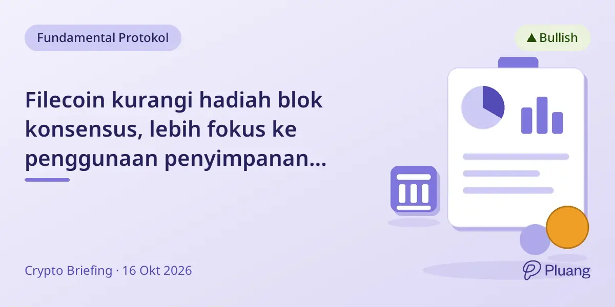 Filecoin kurangi hadiah blok konsensus, lebih fokus ke penggunaan penyimpanan berbayar mulai Okt 2026