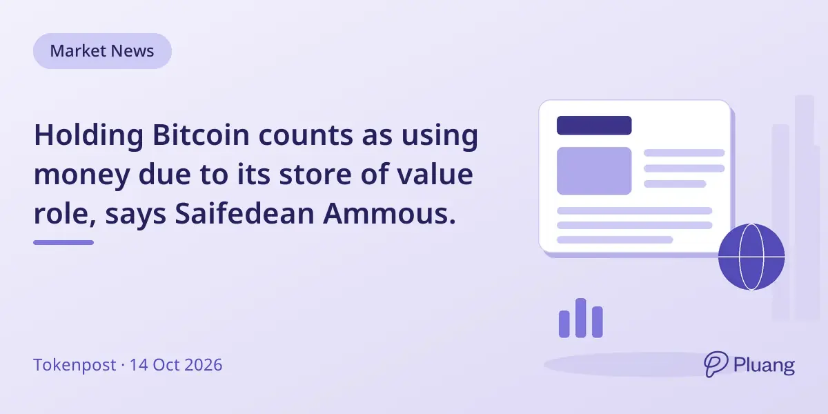 Holding Bitcoin counts as using money due to its store of value role, says Saifedean Ammous.